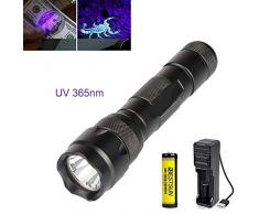 Lampe torche uv 365nm ultraviolette lampe rechargeable Black Light pour la détection de minéraux Scorpions Diamond Vérification de documents fluorescents dans les cosmétiques