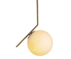 Lustre de style minimaliste moderne Nordic Creative Blanc Boule en verre Suspension simple métal moderne Polyligne Plafonnier Salon Chevet Lit restaurant Vêtements E27 décoratifs Lustre
