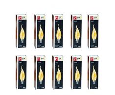 Paulmann lot de 10 ampoules bougie doré bougies 25 w e14 25 w ampoule à incandescence windstoßkerzen 513.27