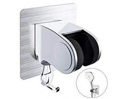 Support mural adhésif pour pommeau de douche avec crochet de suspension réglable et disque adhésif 3M, bleu