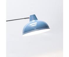 Lightbox Lampadaire moderne en métal/chrome au design rétro 190 cm de haut Rétro bleu