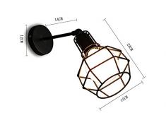 KOONTING® Vintage Industriel Applique, Métal Peinture Réglable Luminaires Plafonnier Suspension Applique,Noir.(Shape:A)