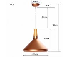 E27 Moderne Suspensions Luminaires Aluminium et Bois Suspensions Luminaires Eclairage de Plafond Plafonnier Lustre Plafond de Suspensions Lumiere Pendentif Suspensions éclairage(Bronze)