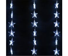Rideau Lumineux d'Intérieur pour Fenêtres 54 Étoiles Lumineuses Transparentes à LED 1 Mètre (Blanc)