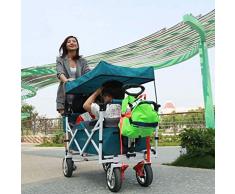 zhangxiaoli Rollator Poussette Pliante pour Enfants - Chariot De Jardin Pliable Et Portable, avec Abat-Jour Anti-Pluie/Solaire, 4 Roues Et Freins en Acier, Facile à Installer sans Outils NéCessaires