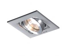 QAZQA Design / Moderne / Plafonnier – Spot de plafond encastré Quadro aluminium Carré Compatible pour LED GU10 Max. 1 x 50
