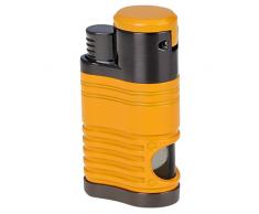 PIPITA Coupe-vent Briquet à gaz Briquet allume cigare quatre lampe torche Jet Flamme bleue rechargeables gonflable allume-cigares, jaune