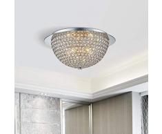 Saint Mossi Crystal Moon Plafonnier Plafonnier Semi-Encastré, Grand Taille, Argent