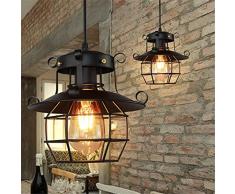 Arvin87Lyly Lustre Industriel Suspension Vintage Creux Fer Lanterne Applique en Verre Lampadaire Pour Couloir Entrée Allée Porche Chambre Sous Sol Etc