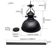 E27 Metal Vintage Suspension Luminaire Industrielle Retro Plafonnier Luminaire Noir Mat Plafond Lumière Luminaire éclairage Suspension Lumiere Antique Eclairage de Plafond