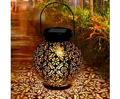Lanterne Solaire Jardin, Tencoz LED Lanterne Solaire Extérieure Decorative Étanche IP44 Éclairage Solaire Extérieur Lampe Lanterne Suspendue Étanche Lumière Accrochant Éclairage Décorative