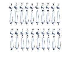 Crystal Lustre BronaGrand 20pcs Cristal pour Lustre, Pampilles en Cristal, Pendentifs en Cristal Prismes pour lustres - Décoration, 38mm
