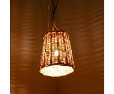 Etnico Arredo 0805201203 Lustre marocain en osier paille rotin suspension