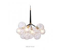 Abat-jour en verre Style Vintage pour lampe campagne pour lampe à suspension lustre plafonnier pendentif lumière 3 Lights 9 Boules de Verre