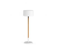 CHLOE-Lampadaire dextérieur LED solaire à planter réglable en hauteur avec télécommande H155cm Blanc New Garden