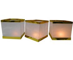 Lot de 10 lanternes deau Bougies flottantes Lampion lanterne avec photophore bougie chauffe-plat Or Blanc Bord