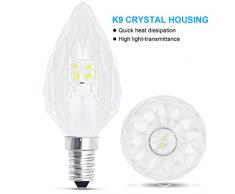 LAKES Ampoule bougie LED, 5 W 500lemens, remplacer 50 W ampoule à incandescence, Cristal, Daylight White 6000K, e14, 5.00 wattsW 230.00 voltsV