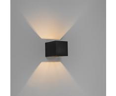 QAZQA Design, Industriel, Moderne Applique murale Transfer noir, Aluminium, Cube, Carré / Compatible pour LED G9 Max. 1 x 40 Watt