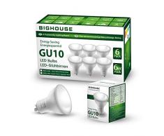Ampoules LED GU10, 5W équivalent Ampoule Halogène 50W, 400lm, Blanc Chaud 3000K, 120° Larges Faisceaux, Ampoules LED Spot, Lot de 6