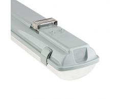Réglette Étanche pour deux tube LED 600mm PC/PC Connexion Latérale LEDKIA