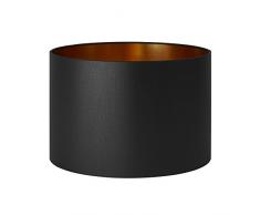 MADURA - Abat-Jour cylindrique Solas - Noir et Or - 30x20x30 cm