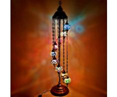 Turque Marocain Style Tiffany Mosaïque De Verre Lampe Sol Veilleuse - MC11 X 5 Ampoule Lampe Sol