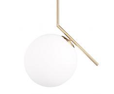 Relaxdays Lampe à suspension abat-jour rond globe en laiton métal luminaire GLOBI design retro HxlxP: 75 x 45 x 30 cm, matt