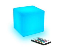 Éclairage dAmbiance Lampe,Lampes dambiance Cube Lumineux LED Extérieur/Intérieur avec Télécommande Batterie Multicolore Lampe de Nuit Tabouret Changeant de Couleur Imperméable 16 RGB Couleurs