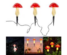 YChoice365 Lampe De Lumière De Chaîne De Champignons De 2 M Avec 9led Et Boîte De Batterie Pour La Décoration De Fête De Jardin Led Chaîne De Lumière étanche (rouge)