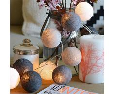 20 LED Balle Boule De Coton 20 LED Balle Boule De Coton Batterie Guirlande Lumineuse Chaine de Lampes Léger Lumière Pour la Fête de Noël Maison Décor (non incluses)