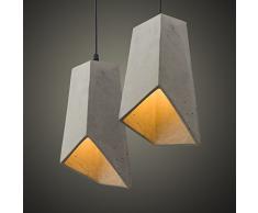 ZMH Lampe suspension vintage Béton Hauteur réglable Suspension géométrique Conception Plafonnier pour le salon Salle à manger Restaurant Bar Couloir Lampe de table à manger, Ne contient pas dampoules