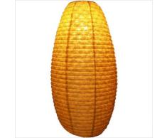 Guru-Shop Abat-jour Ovale en Papier Lokta, Suspension Corona, Jaune, DupapierLokta, Couleur : Jaune, 50x30x30 cm, Plafonniers Asiatiques Lampes en Tissu de Papier