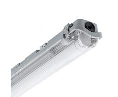 LEDKIA LIGHTING Réglette Étanche Slim pour un Tube LED 1200mm PC/PC Connexion Latérale 1200 mm