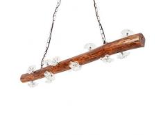 Raelf American Retro Bois Lustre G4 Bois Lustre Minimaliste Suspendu Plafonnier personnalisé Creative Lustre en Bois Café Hôtel en Bois Massif Nostalgique Lustre