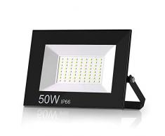 Aurorast Projecteur LED Exterieur 50W 4800M,Spot LED Extérieur 220V Puissant IP66 Etanche,Eclairage de Sécurité 6000K Blanc Froid pour Terrasse, Jardin, Cour, Parc, Garage