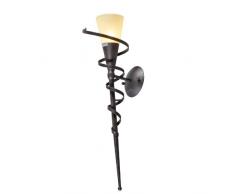 QAZQA Classique/Antique / Rustique / Applique murale Castle marron Verre / Metal / Autres / Oblongue / Compatible pour LED E14 Max. 1 x 40 Watt / Luminaire / Lumiere / Éclairage / intérieur / Chambre