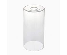 GlassLampShop Abat-jour cylindrique en verre dépoli blanc avec fixations de 2,5 mm et 20,3 cm, Verre, Classe transparente., D3.5 x H6