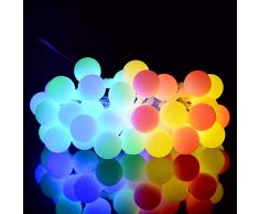 Guirlande Lumineuse Solaire, Tomshine 50 Petites Boule LED, 8 Modes Eclairage, Étanche IP44, 6.9M Fil Souple, Décoration Intérieur et Extérieur (Multicolore)
