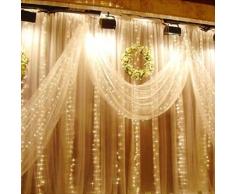 Einsgut Rideau Lumineux LED Guirlande Lumineuse étoiles de 3x3m IP67, avec 8 modèles d'éclairage pour la décoration de fêtes, Noël, décoration de fêtes, éclairage intérieur