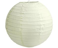 Abat-jour rond en papier pour fête danniversaire de mariage, ivoire/crème.