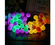 Guirlande Lumineuse Exterieur, Lumiere Solaire Exterieur 50 Boule LED, 7m Fil Souple Imperméable IP65, 8 Modes Eclairage Décoration pour Maison, Jardin, Festival (Boule blanche laiteuse, Multicolore)