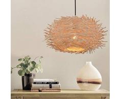 niboline LED Lustre Ancien Lustre en Bois Salle à Manger Industrielle den Balcon Chambre Salon Plafond de la Salle Café,Yellowish