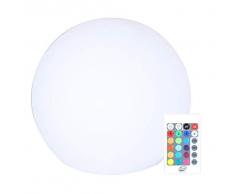 BOULE LUMINEUSE SOLAIRE 40CM OPTEX FPE, LED, avec batterie rechargeable, pour extérieure, autonomie 8 à 12h