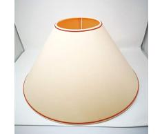 Abat-jour en tissu blanc crème abat-jour conique de rechange pour lampe sur pied Ø 52 cm avec bord en orange douille E27