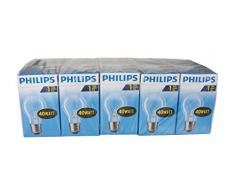 Philips 30600001 Ampoule a incandescence forme de poire Verre 40 W E27 Blanc [Classe énergétique E] - Lot de 10