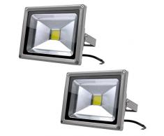 2X 10W 20W 30W 50W 100W 150W 200W 300W Projecteur à LED Projecteur lampes projecteurs extérieure IP65 Blanc Froid(20W)