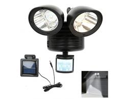 SODIAL 22 LED Double Detecteur de securite Solaire de Spot, Projecteur de Motion Exterieure