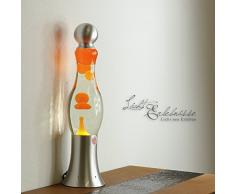 Exotique Retro Lampe Lava Lumière"Michi" / Couleur transparente & orange
