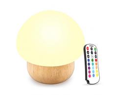 LED Night Light, SUNNIOR Silicone Portable Mignon Mushroom Nursery Nuit Lampe pour Chambre Salon pique-nique Camping Intérieur et extérieur