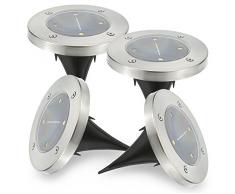 Lixada 4pcs LED Lampe solaire au sol lumière extérieure étanche IP65 avec 4LEDs Projecteur de jardin pour la cour d'allée chemin